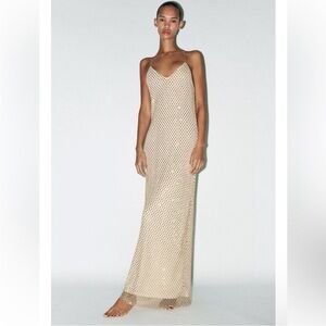 Zara- Cream with Gold rhinestones